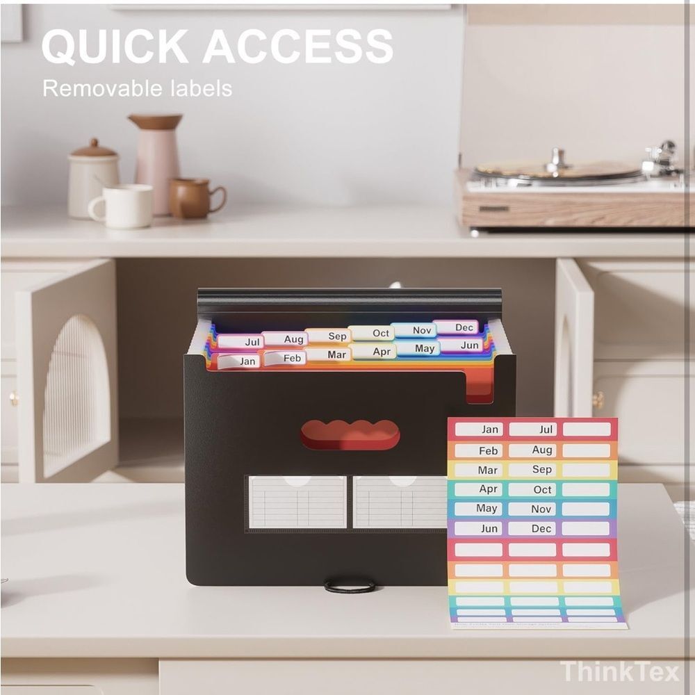Accordion File Organizer, 12 Pockets Expanding File Folders - Picture 3 of 7